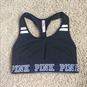Victoria's Secret pink black sports bra